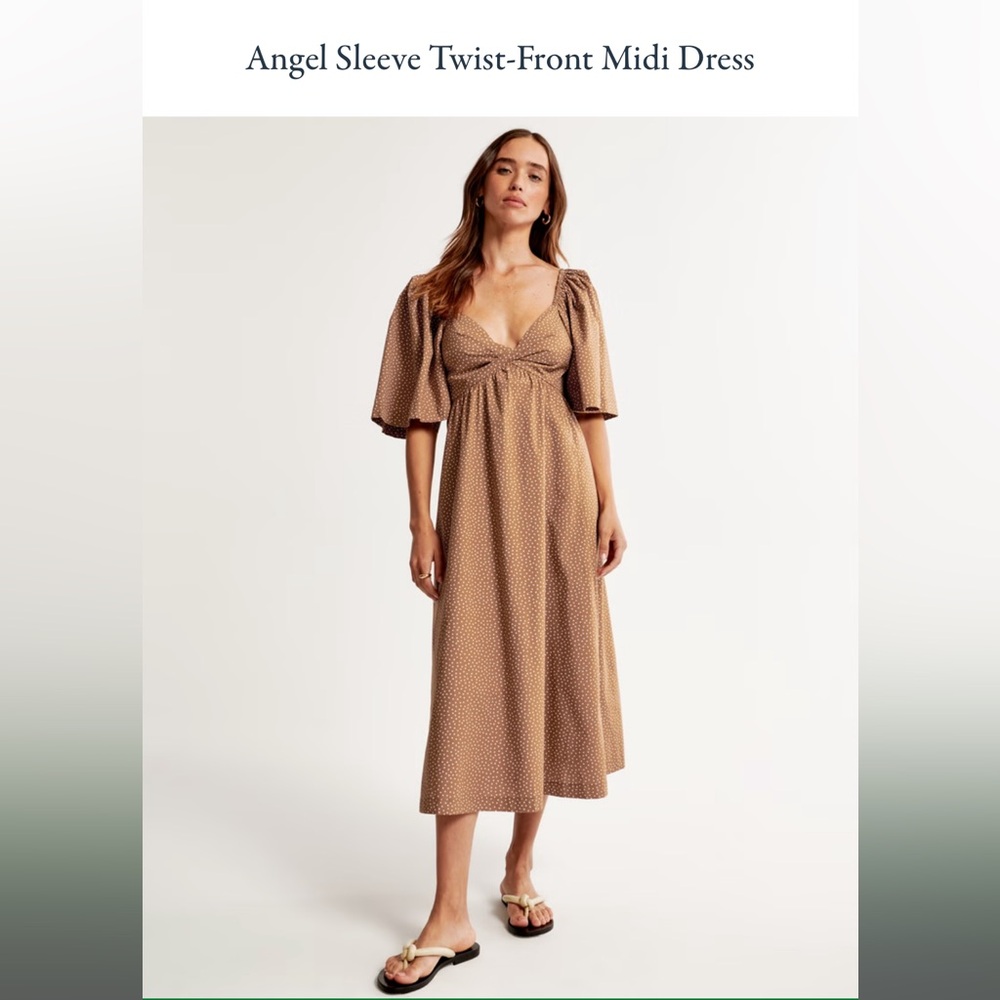 WORN ONCE Abercrombie Angel Sleeve Twist Front Midi Dress Small